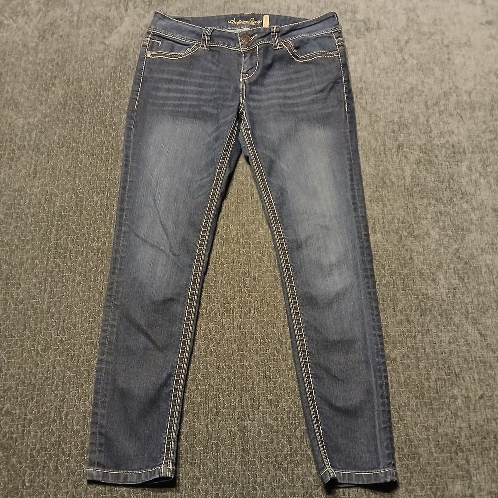 American Rag Cie Super Skinny Jeans Dark Wash Low Rise Size 9S Stretch Denim